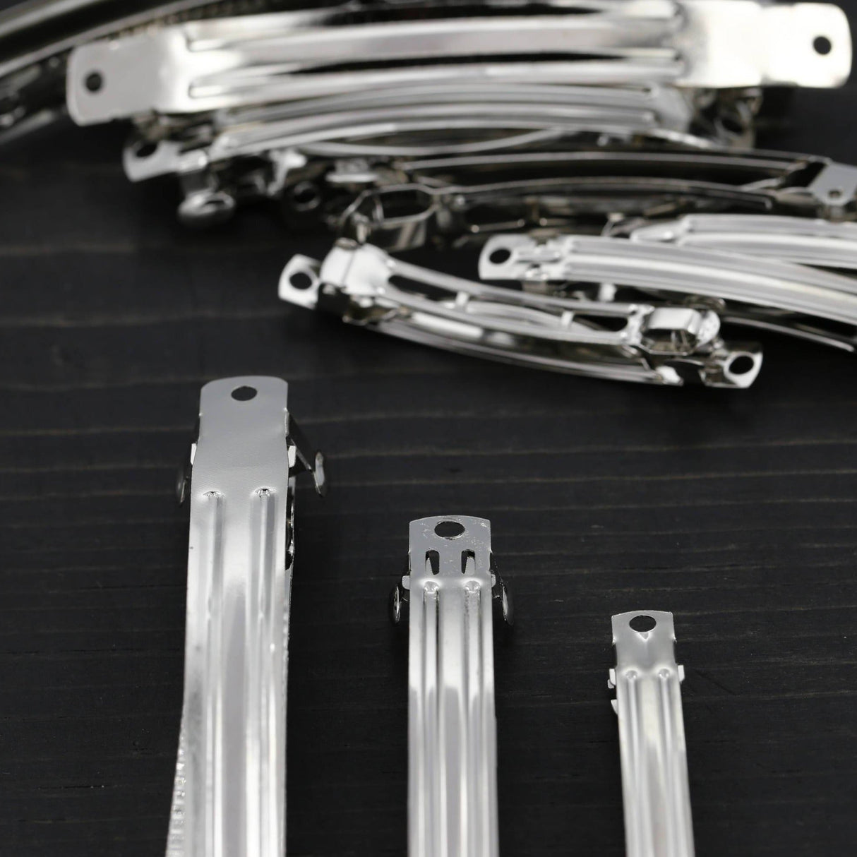 Hair Barrette Clips Silver 4 Pieces