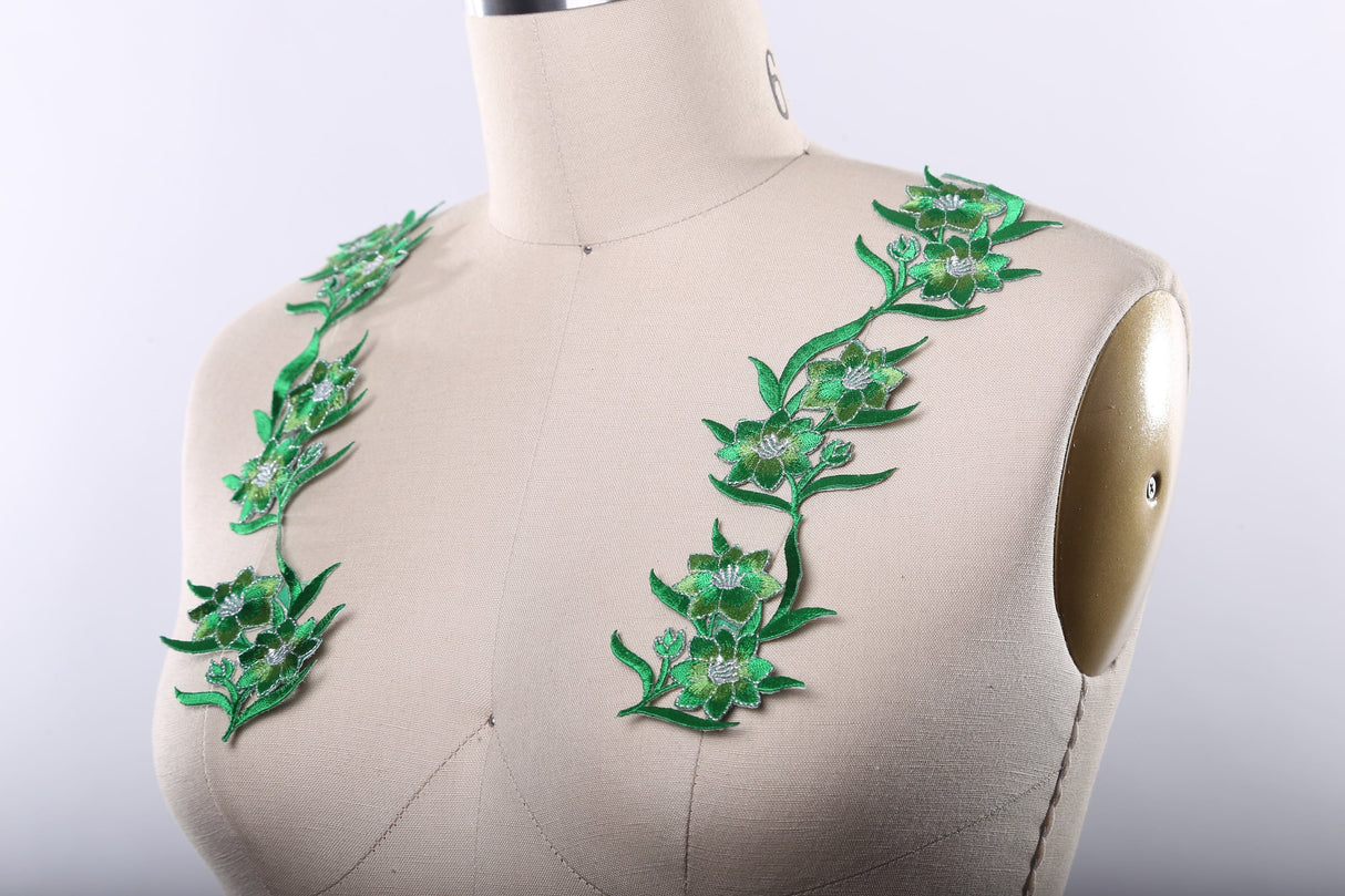 Flower Applique Iron-On Green