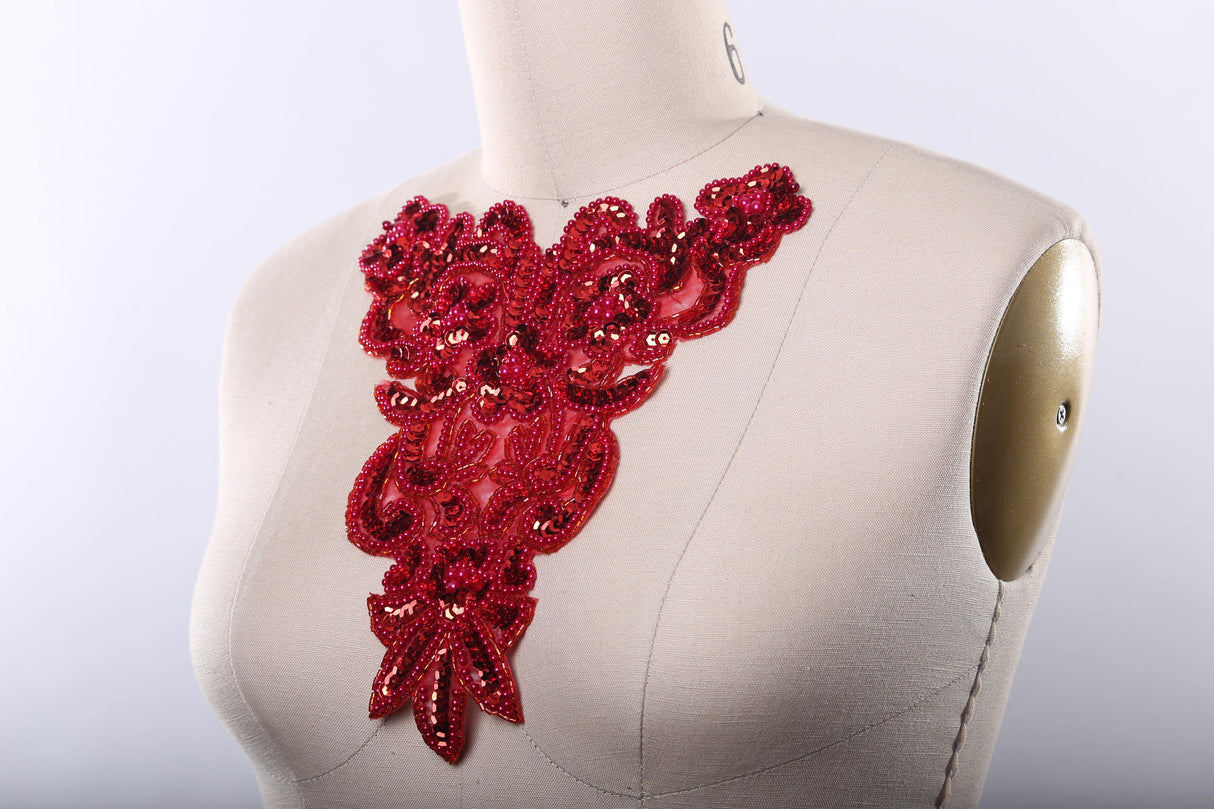 Beaded Sequined Applique Patch