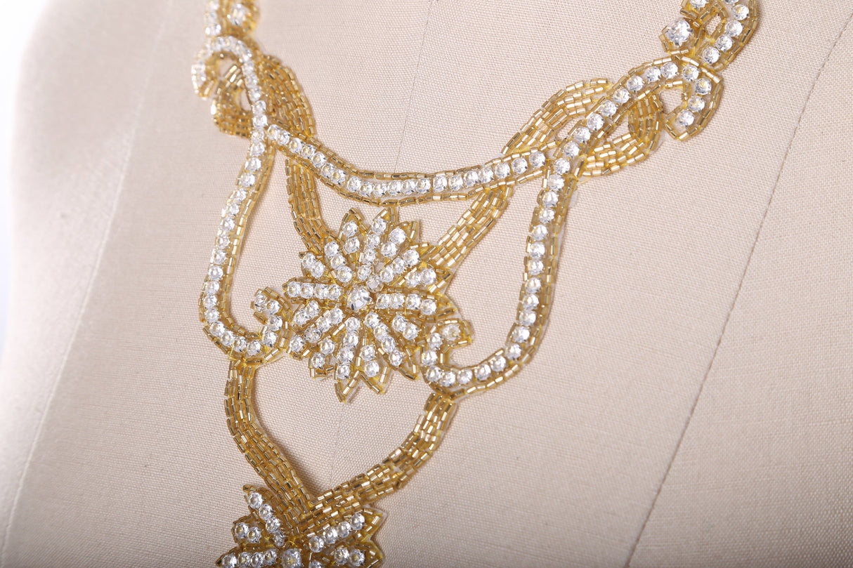 Rhinestone Iron-On Collar Applique