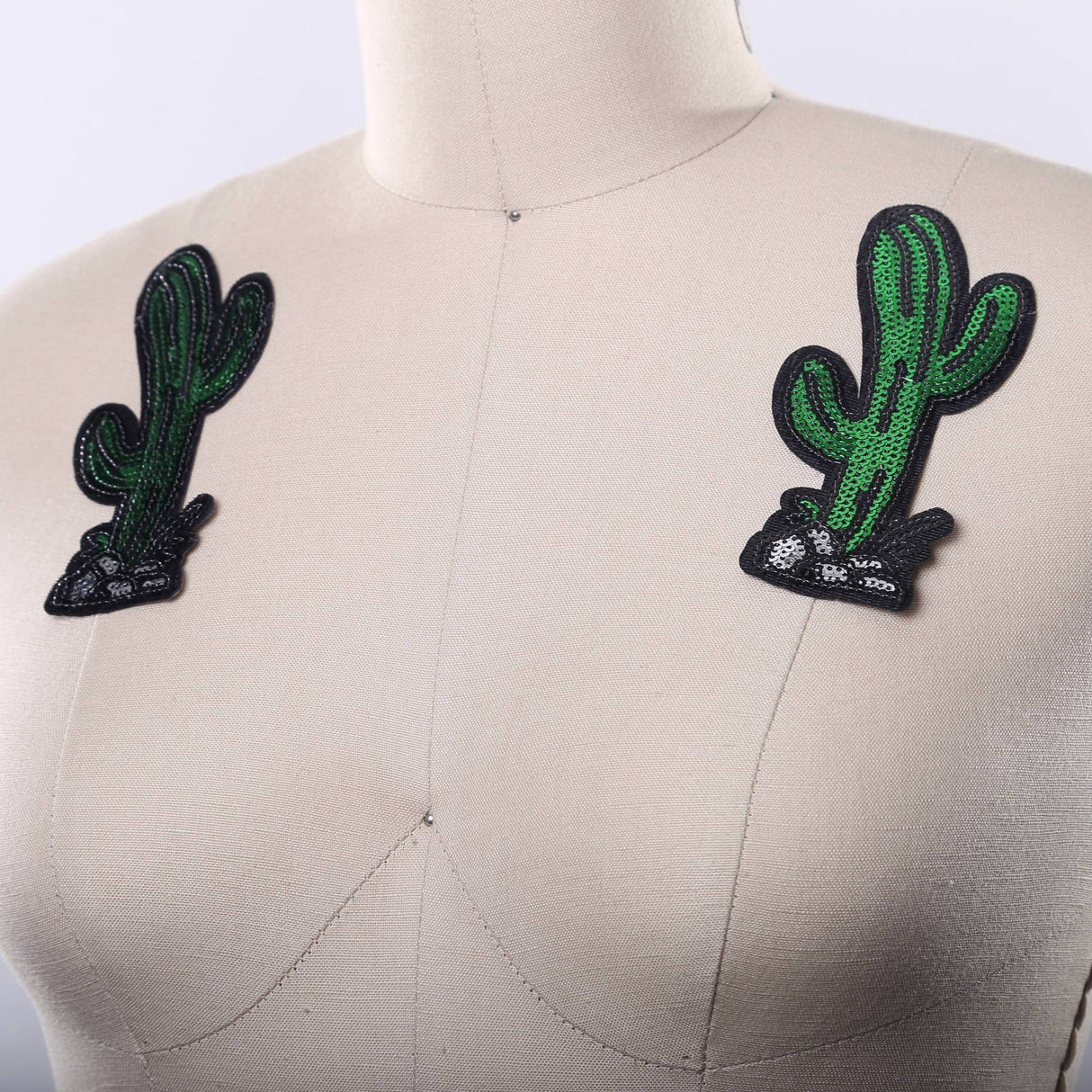 Sequin Cactus Patch Green Iron-On