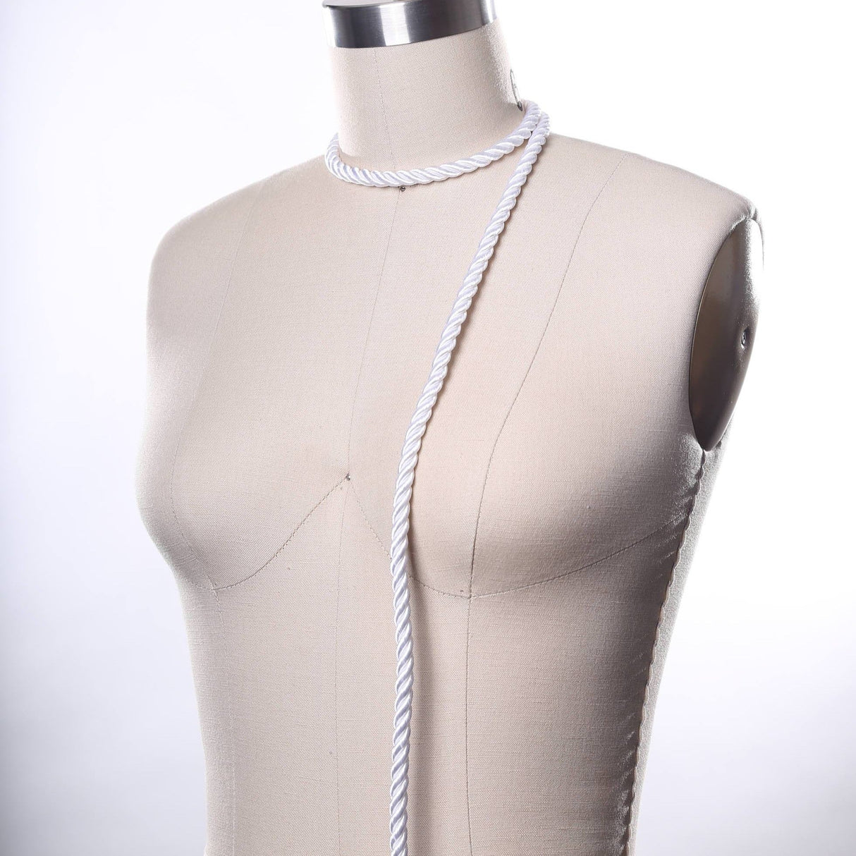 Satin Cord Rope Trim White 7mm