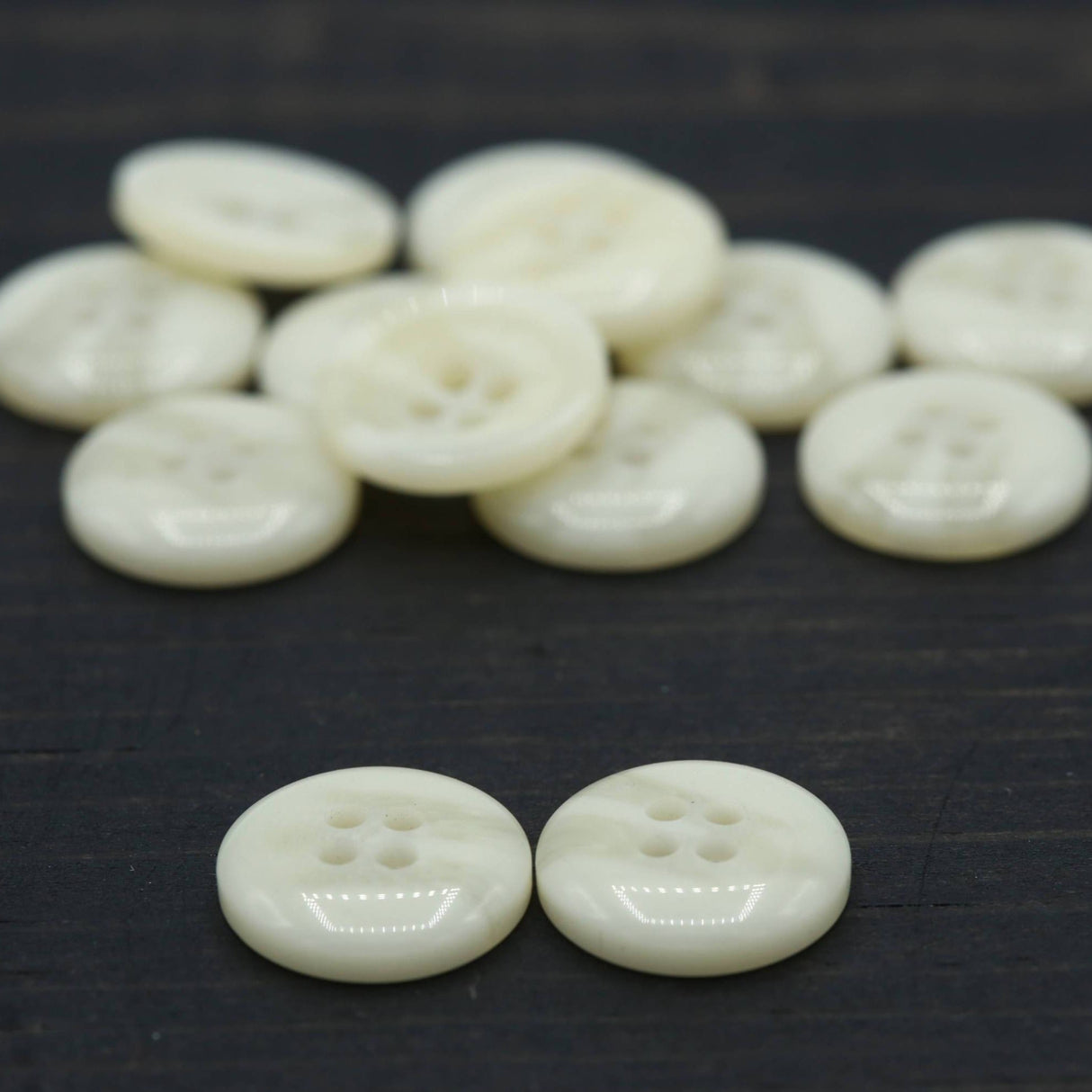 Ivory Plastic Four-Hole Button 24L