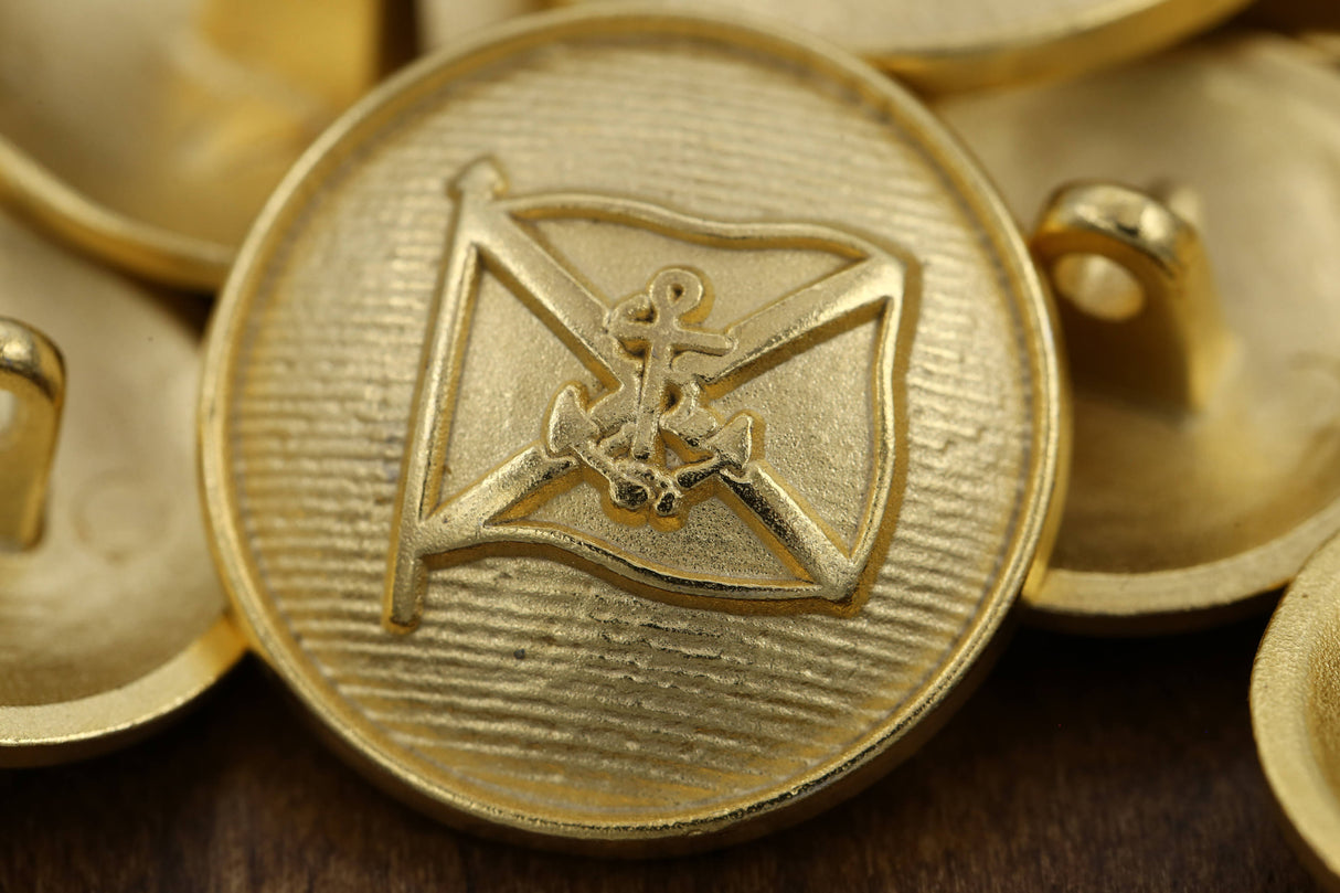 Metal Anchor Button Gold Shank