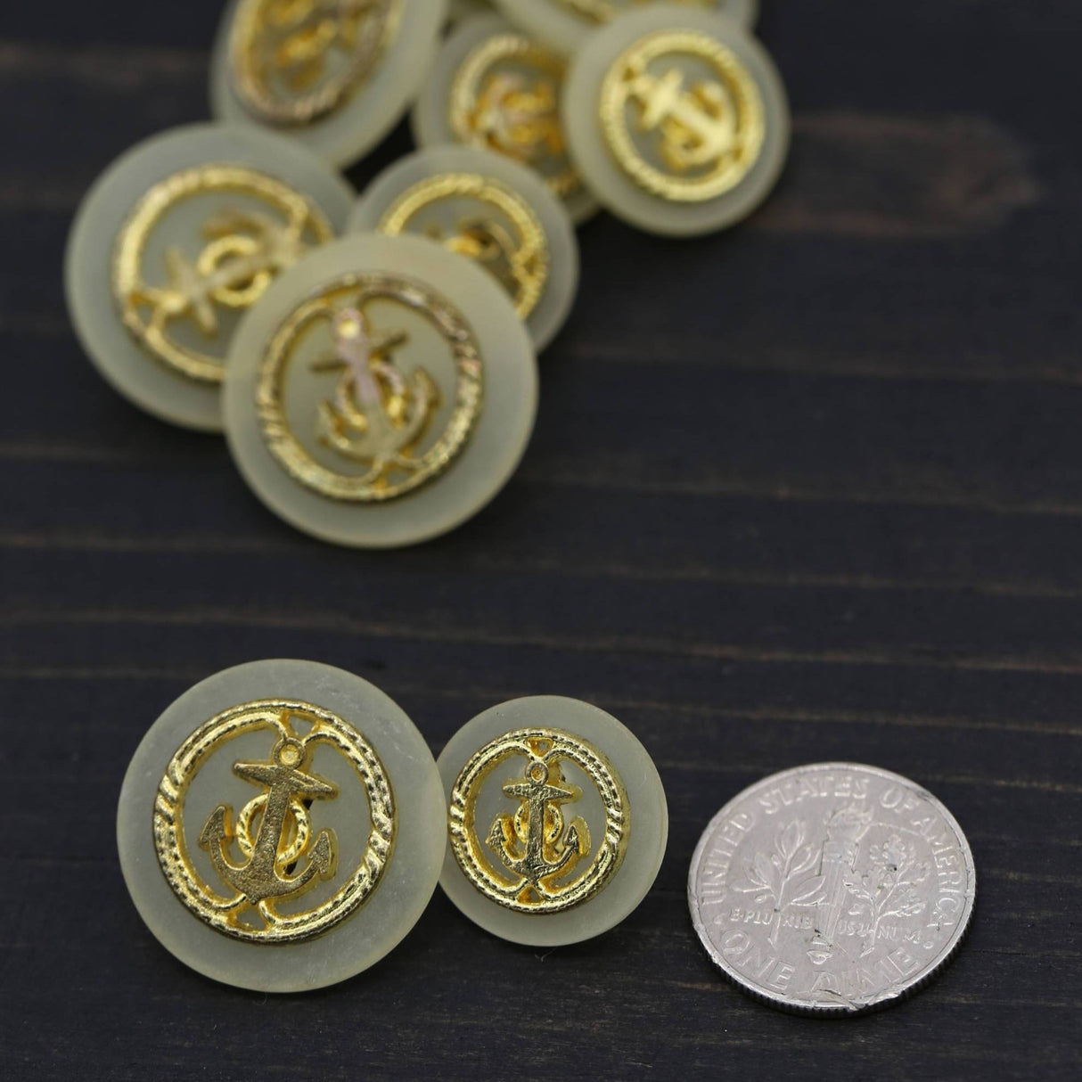 Anchor Shank Button Gold Ivory Base