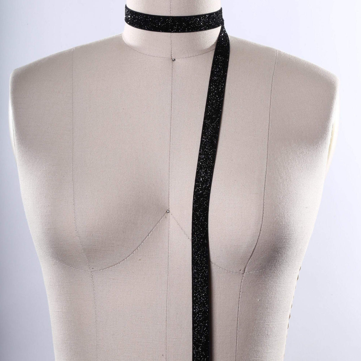 Glitter Elastic Trim Black 5/8"