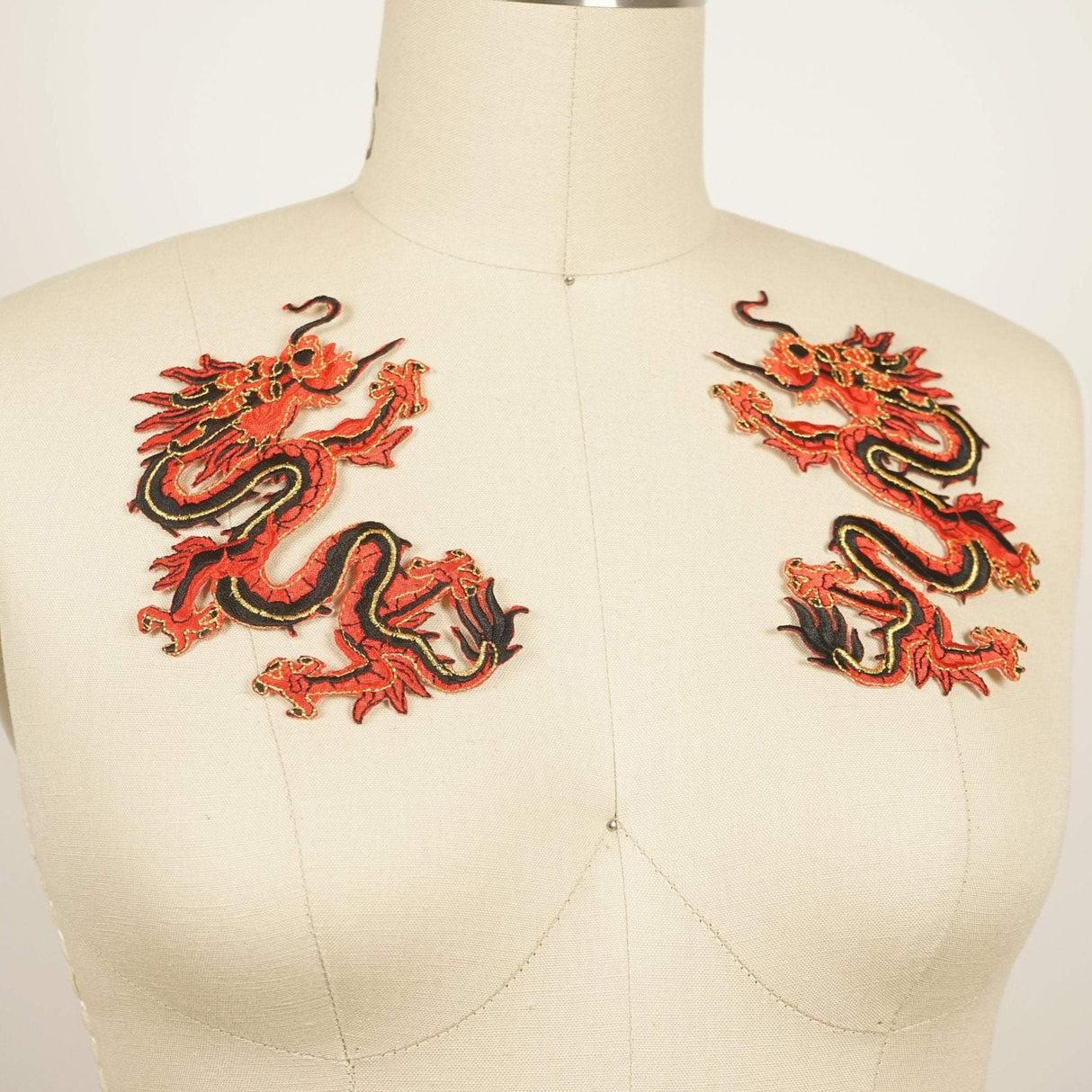Dragon Embroidery Patch Pair