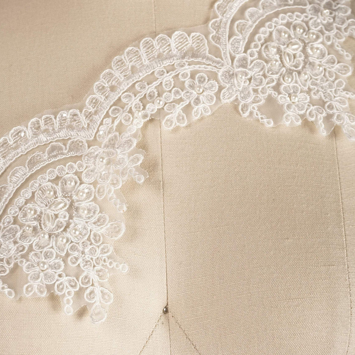 Bridal Lace Trim White Ivory