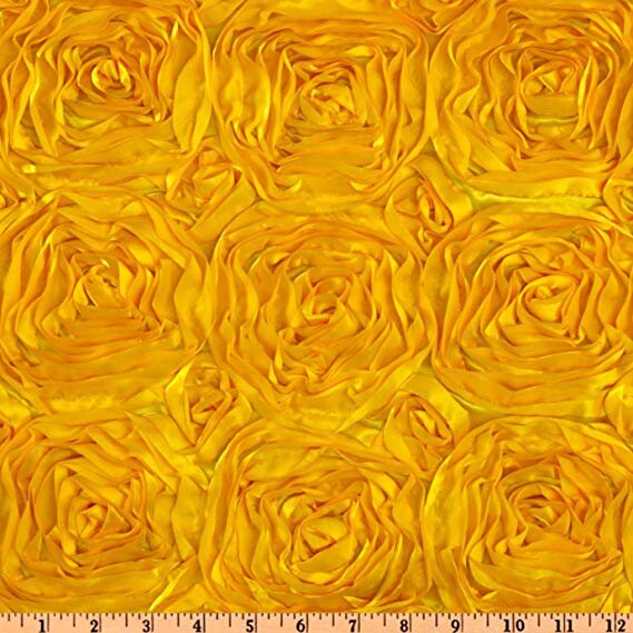 Rosette Satin Yellow Fabric