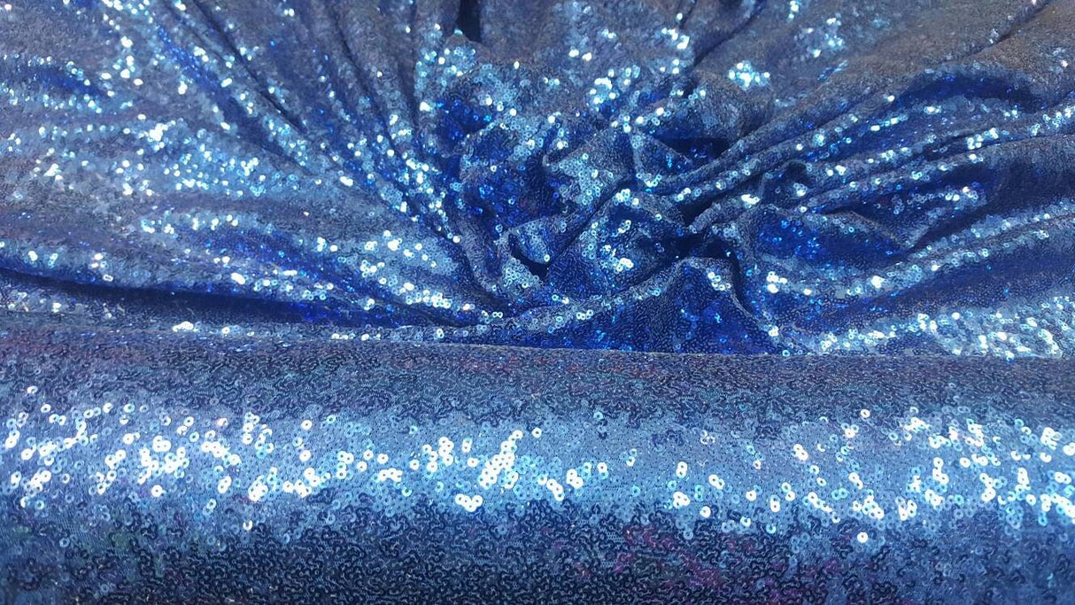 Sequin Stretch Mesh Fabric Royal Blue