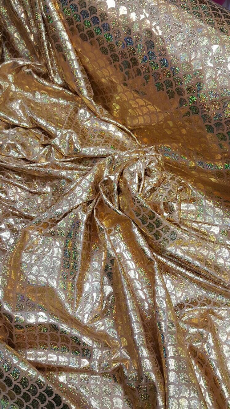 Gold Iridescent Stretch Fabric