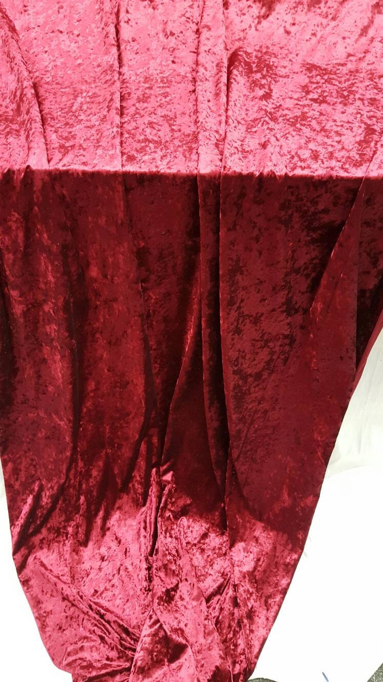 Burgundy Crushed Stretch Velvet