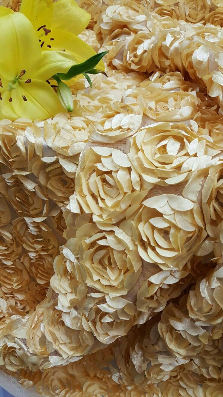 3D Floral Lace Light Gold