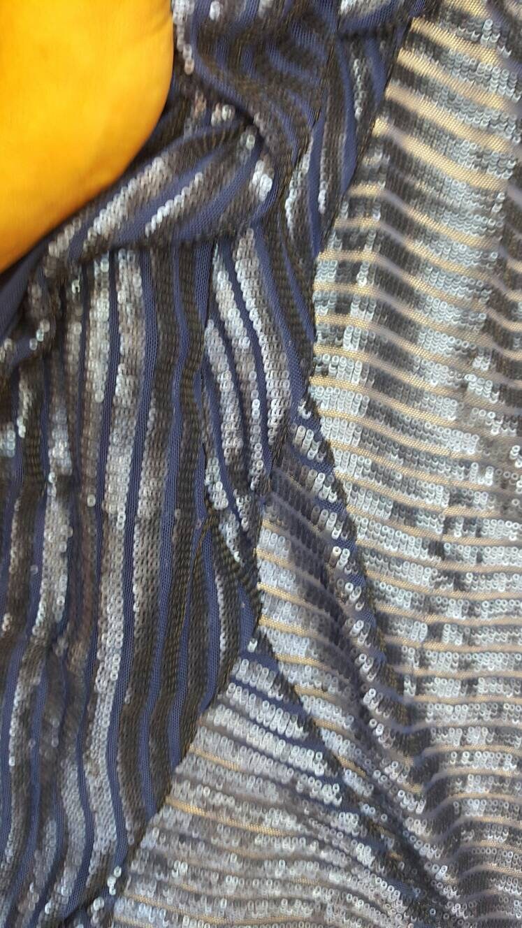 Sequin Mesh Fabric Royal Blue