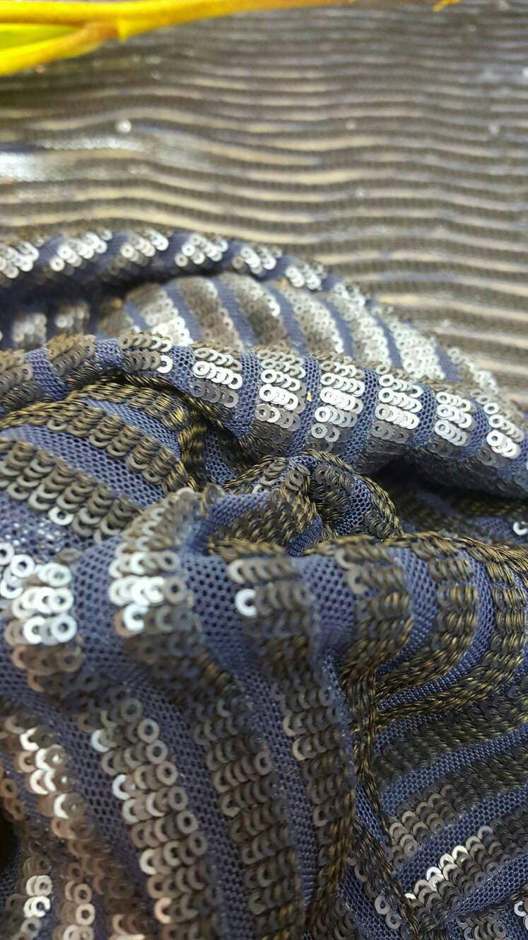 Sequin Mesh Fabric Royal Blue