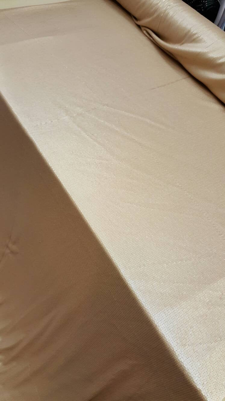Sequin Stretch Fabric Champagne Gold