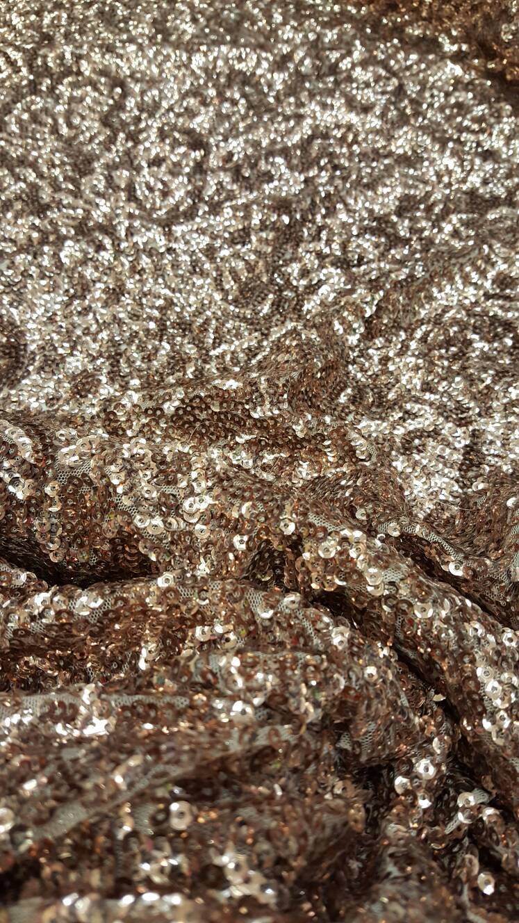 Sequin Mesh Fabric Dark Rose Gold
