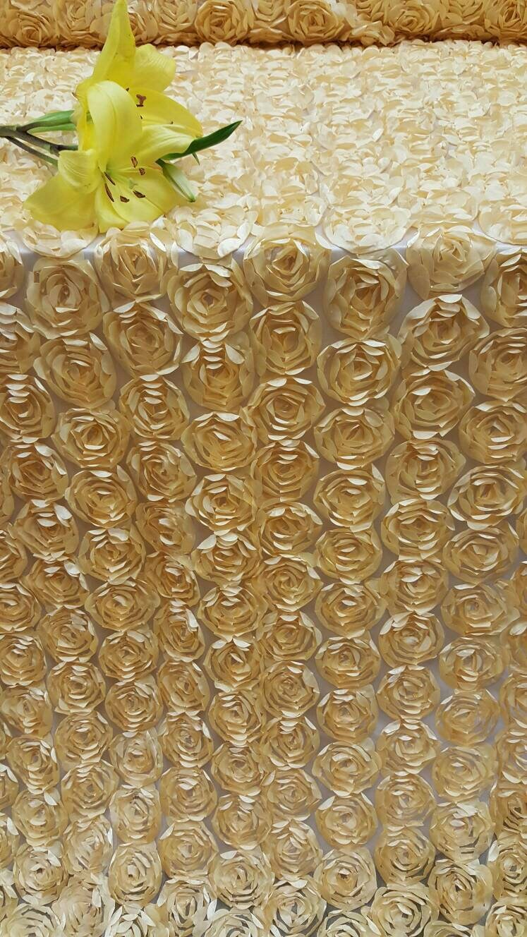 3D Floral Lace Light Gold
