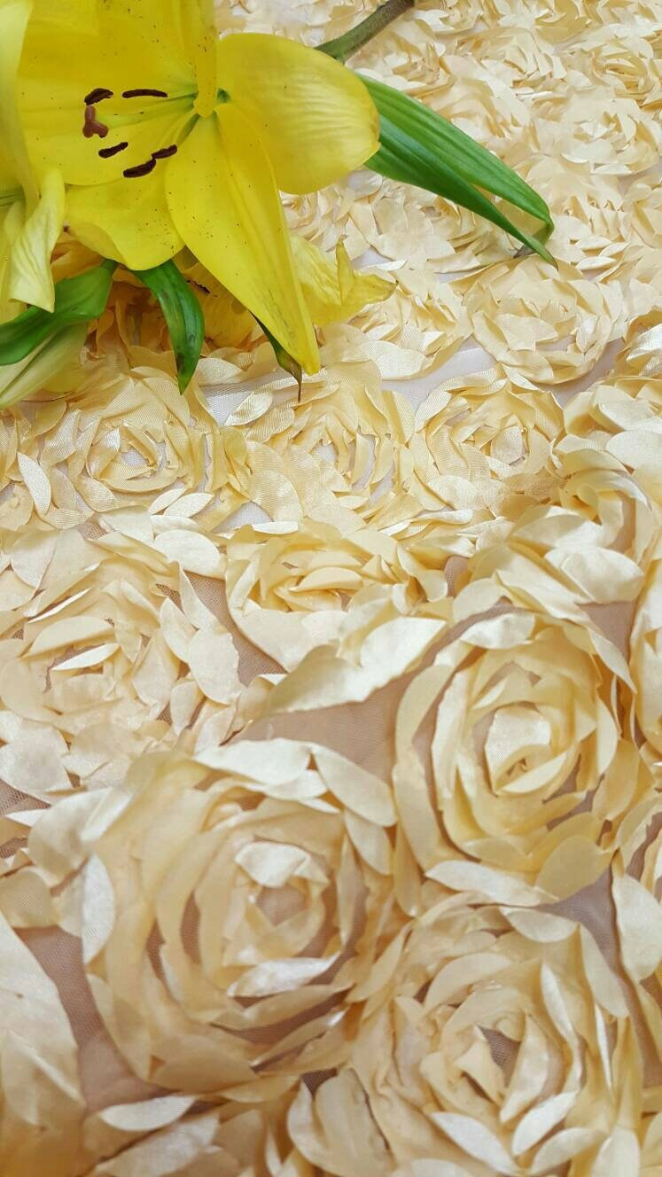 3D Floral Lace Light Gold