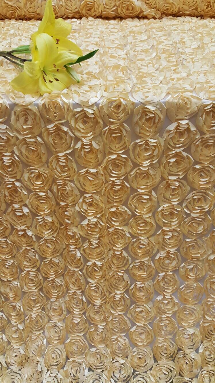 3D Floral Lace Light Gold