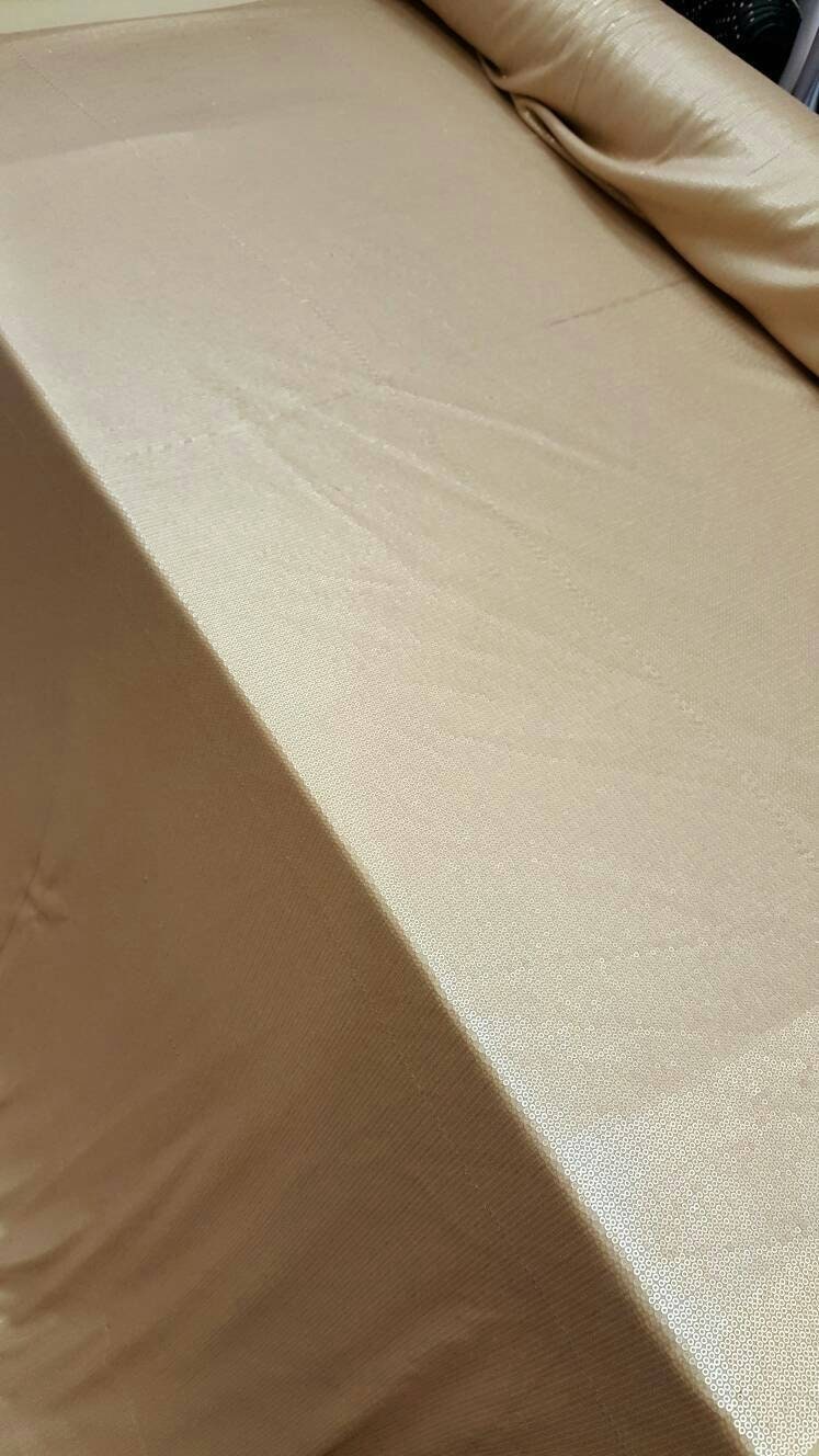 Sequin Stretch Fabric Champagne Gold