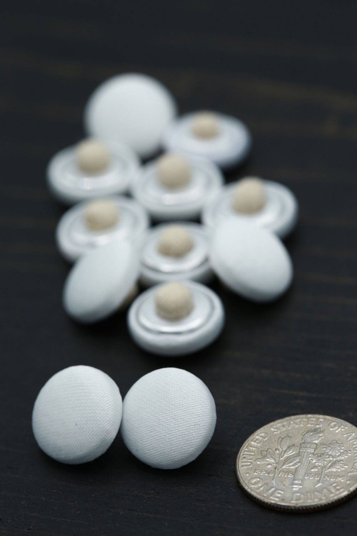 Bridal Satin Button with Canvas Backing