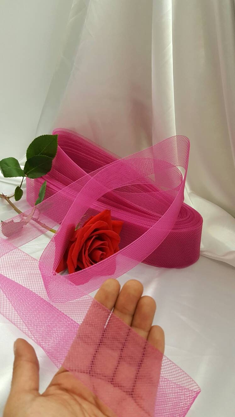 Horsehair Braid Crinoline Trim Hot Pink