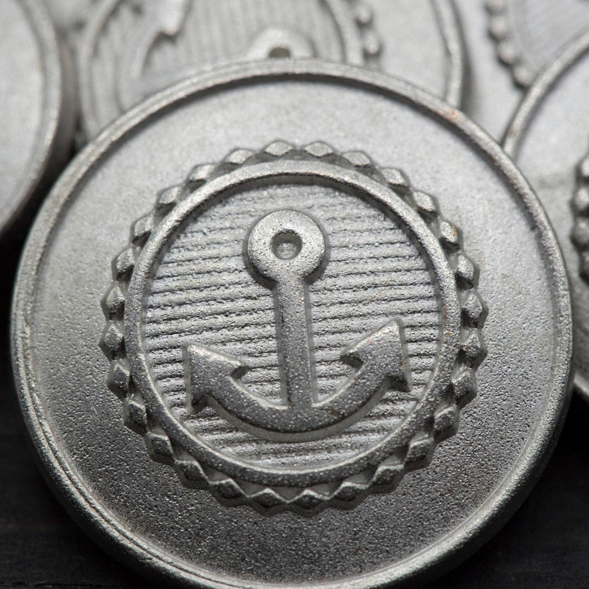 Anchor Shank Button Silver Emblem