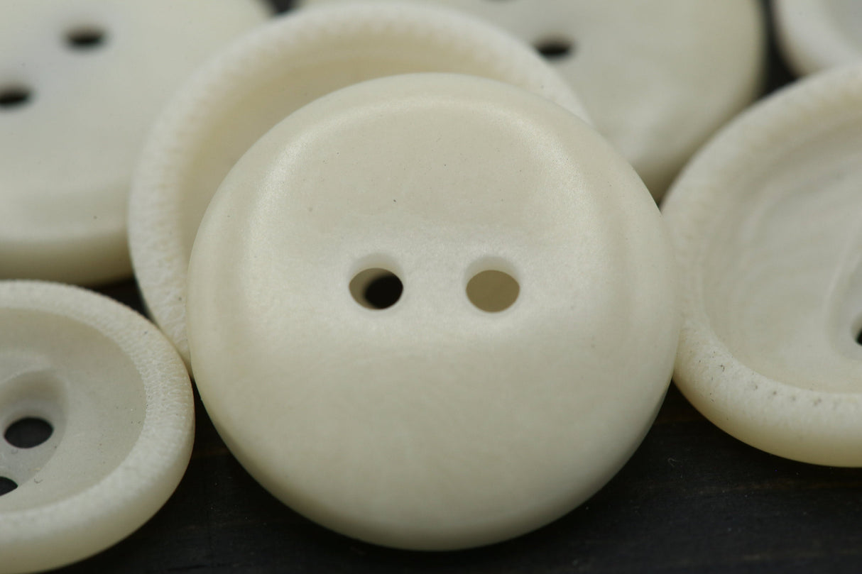 Plastic Shirt Button Ecru Bowl Shape