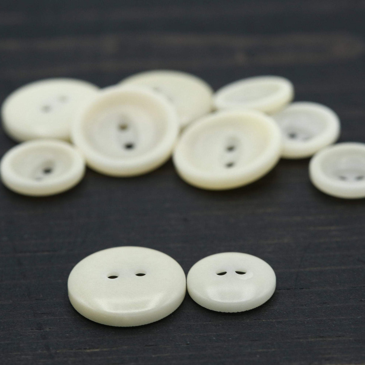 Plastic Shirt Button Ecru Bowl Shape