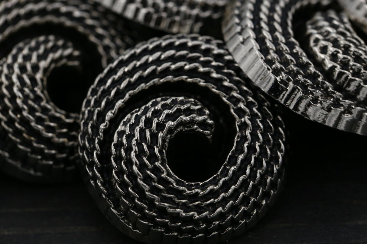 Shank Button Gunmetal Swirl Rope Effect 22L