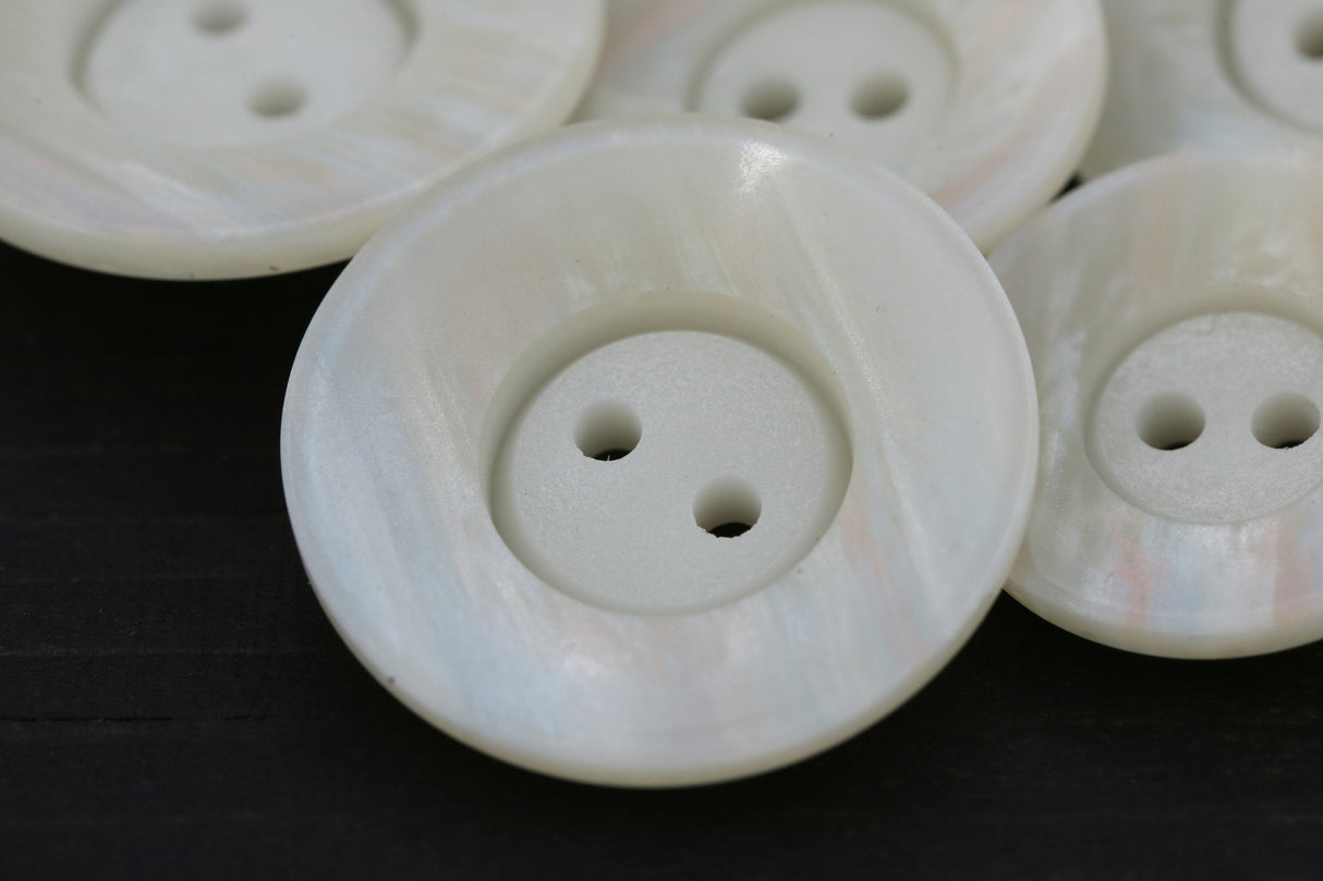Shell Button Ivory Iridescent Bowl Shape