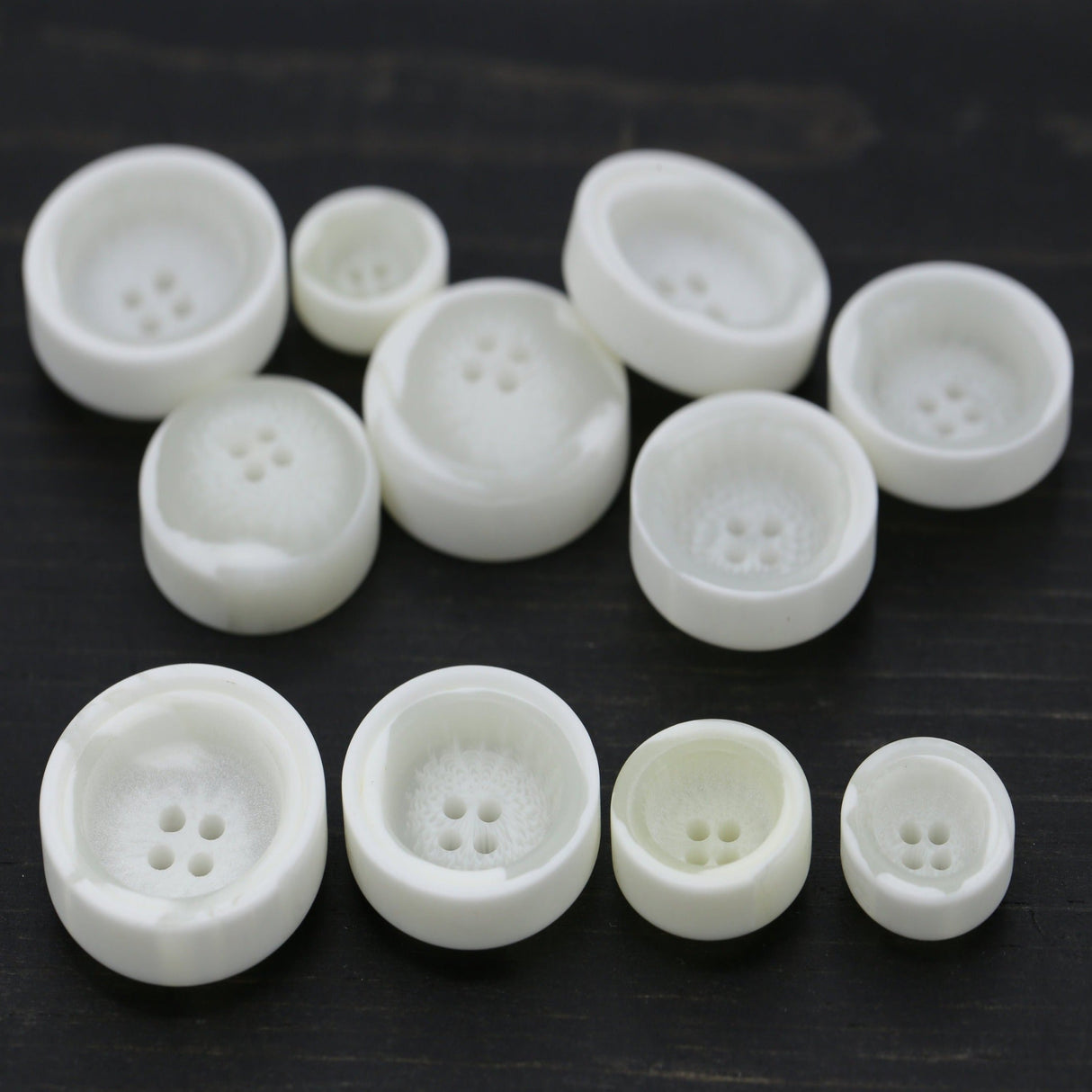 Ivory Four-Hole Crater Button