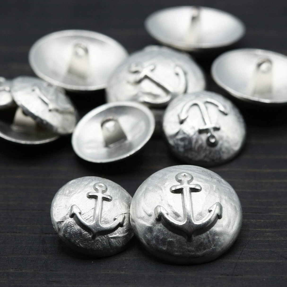 Anchor Shank Button Soft Silver