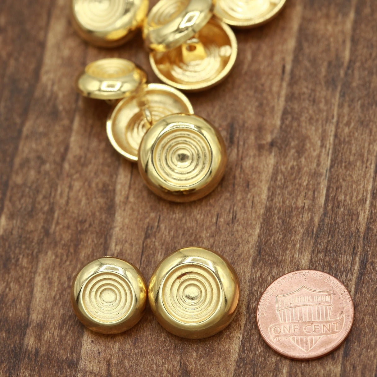 Gold Metal Shank Button 18mm