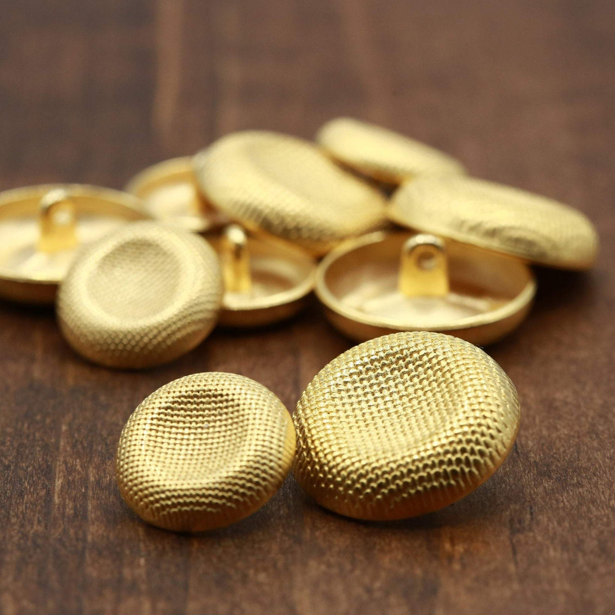 Metal Coat Button Gold Shank 4-Pack