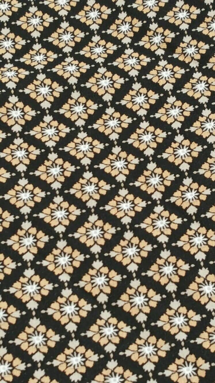 Rayon Challis Tiny Floral Print Black