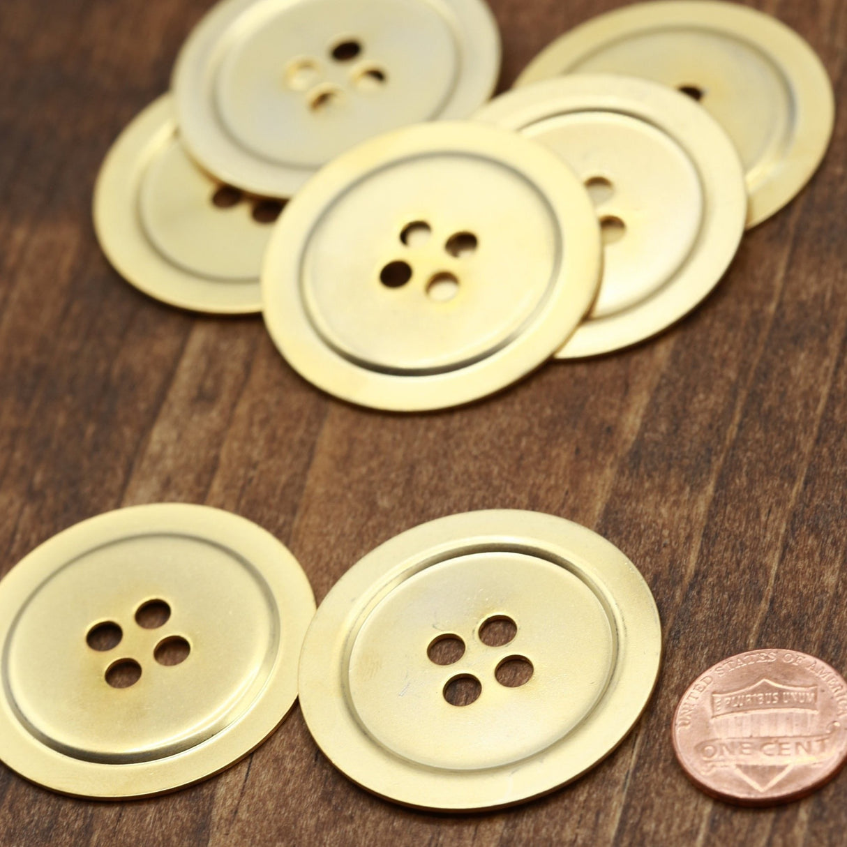 Gold Matte Four-Hole Button 38mm