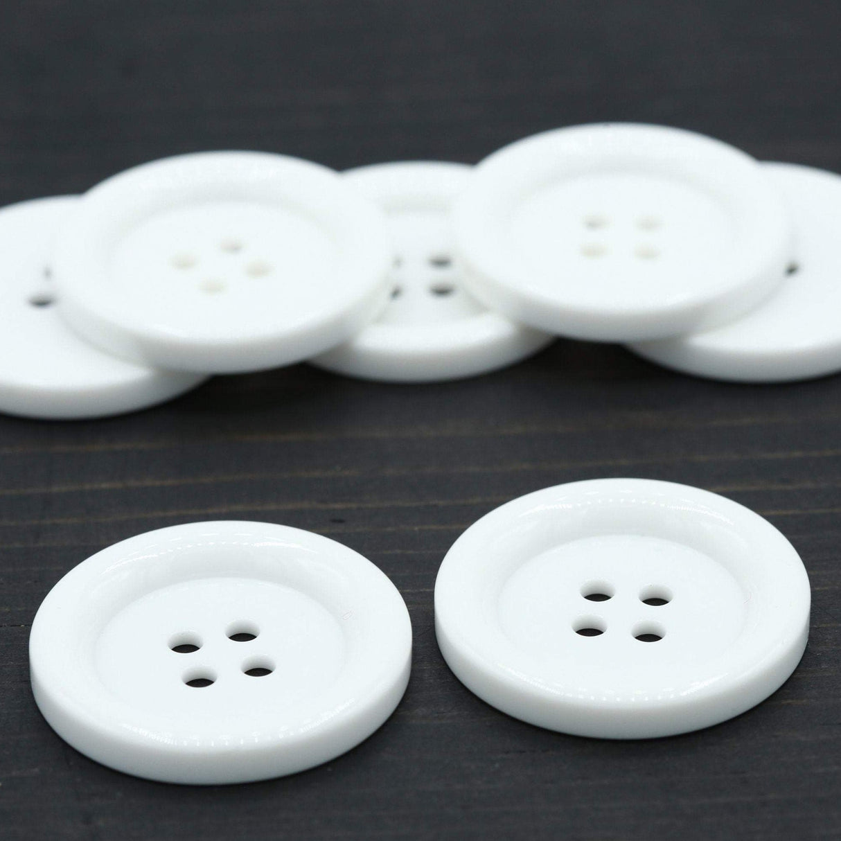 Oversized White Plastic Button 60L