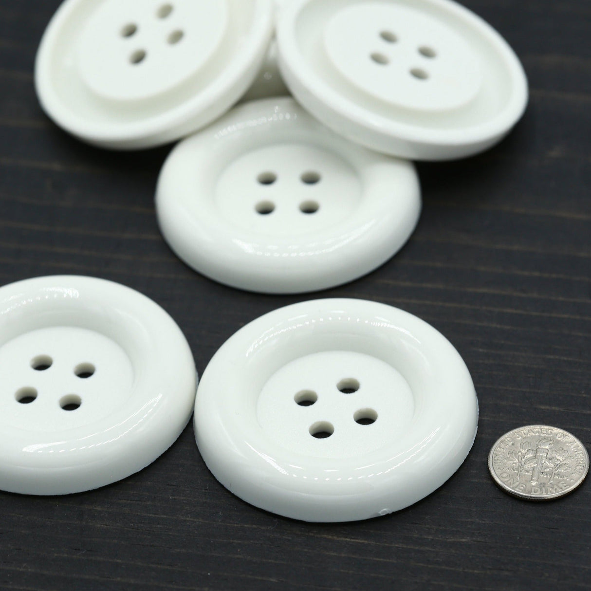 Plastic Button White 50mm Four-Hole