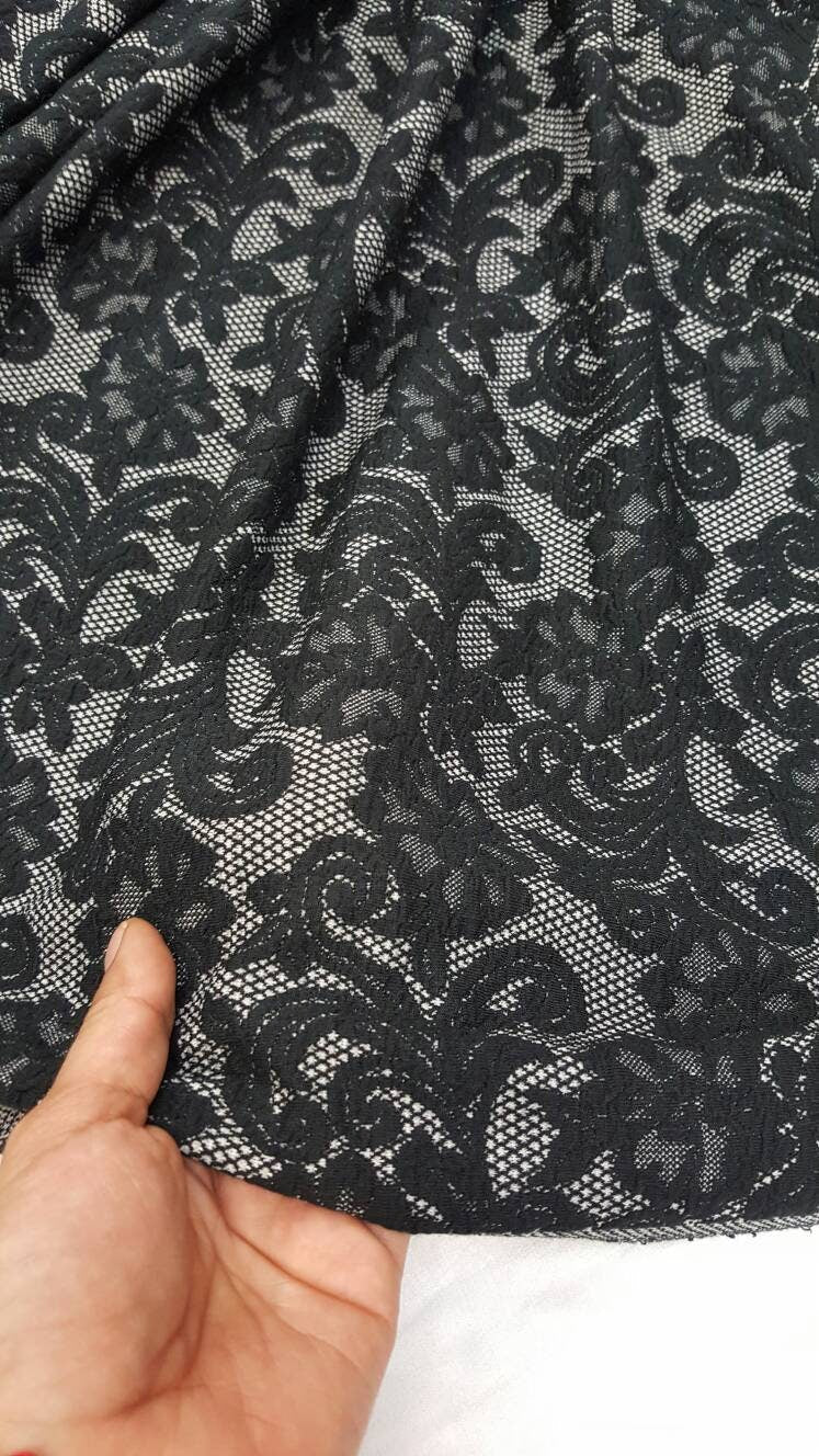Stretch Black Jersey Knit Fabric