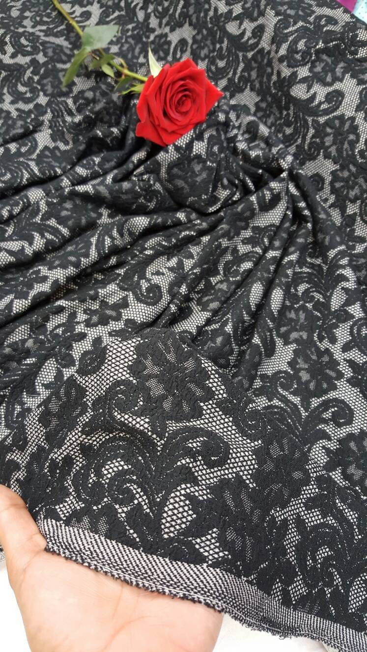 Stretch Black Jersey Knit Fabric