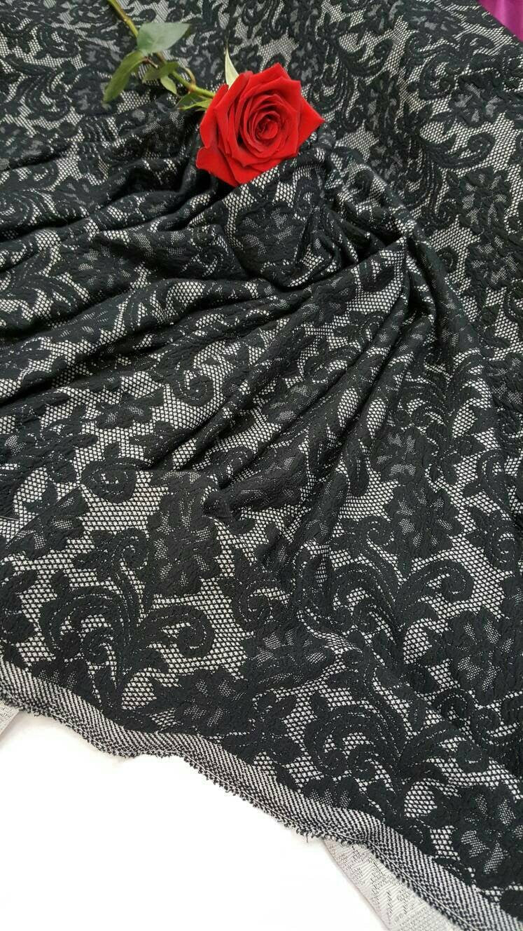 Stretch Black Jersey Knit Fabric