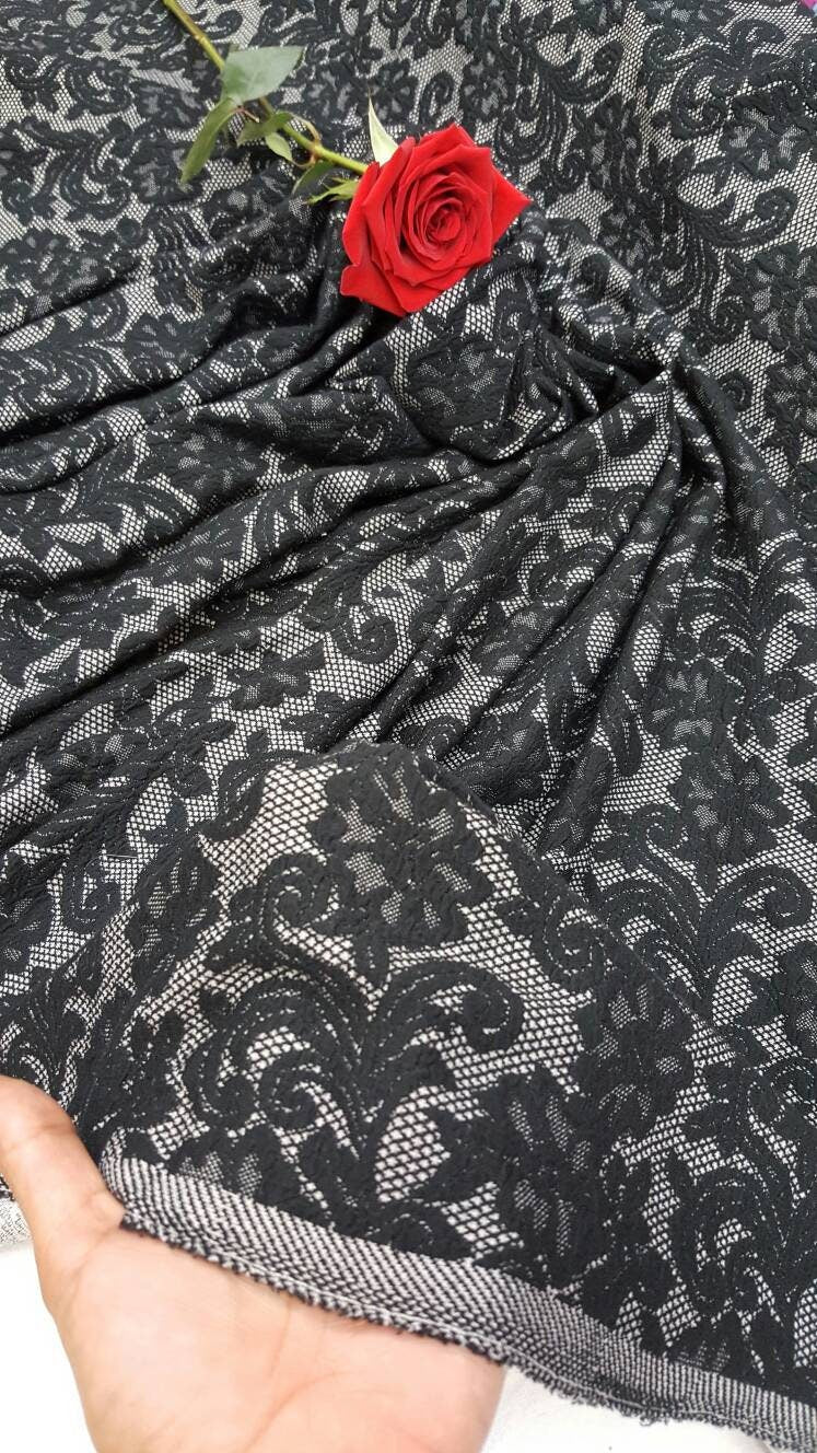 Stretch Black Jersey Knit Fabric