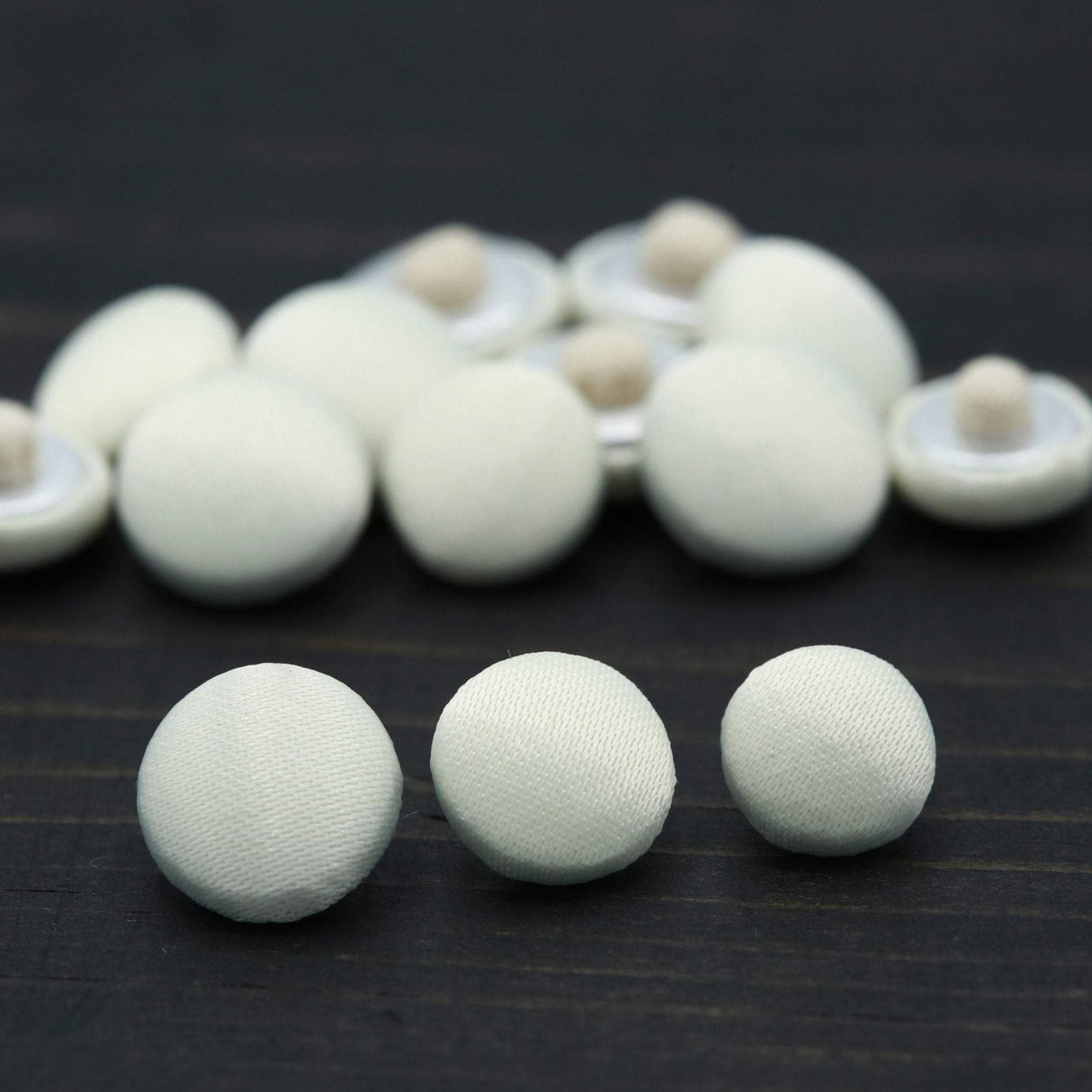Bridal Satin Button with Canvas Backing