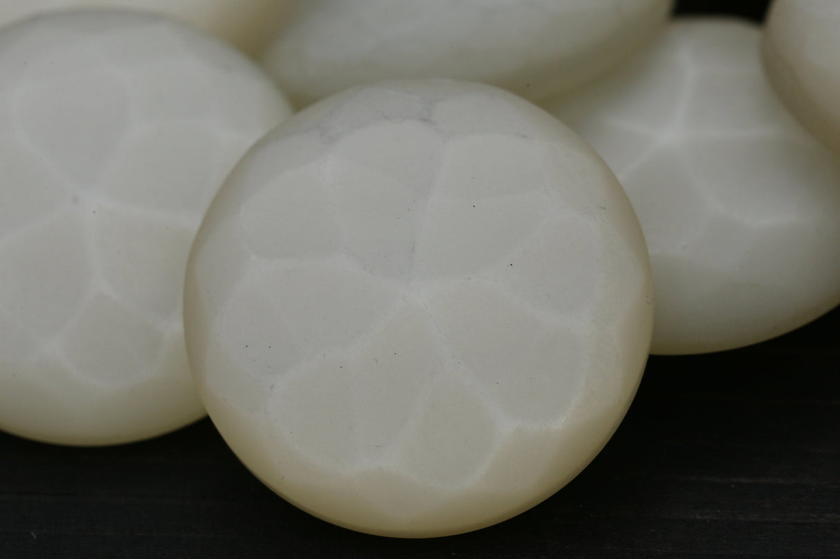 Plastic Shank Button Off White Fish Scales