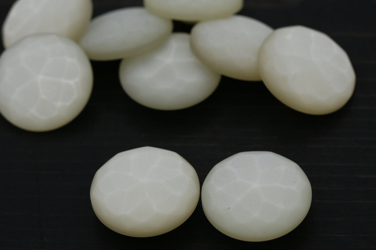 Plastic Shank Button Off White Fish Scales