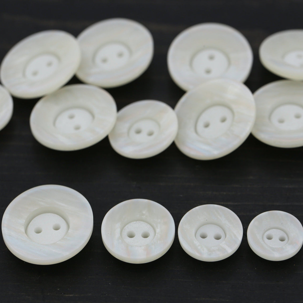 Shell Button Ivory Iridescent Bowl Shape