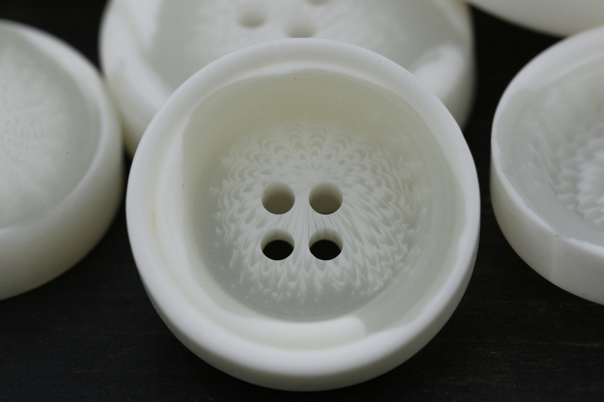 Ivory Four-Hole Crater Button