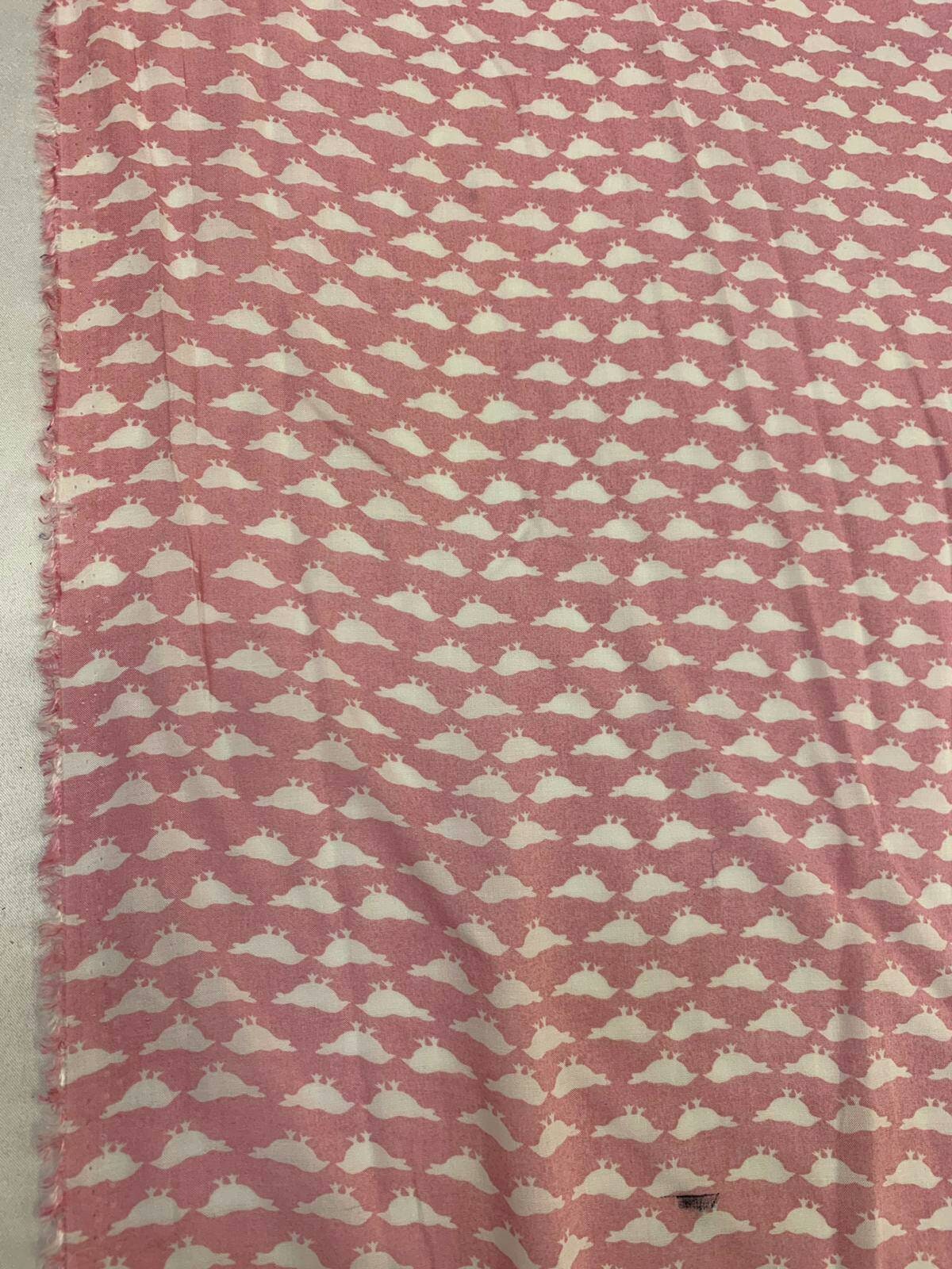 Rayon Challis Birds on Light Pink Background
